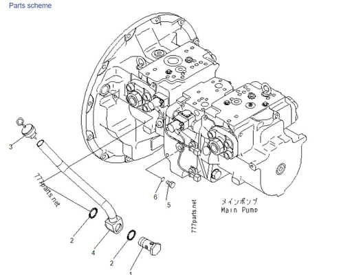 Komatsu PC400-7 708-2H-00022 708-2H-00450 708-2H-00460 Pompa Hidraulik Untuk Bagian Excavator