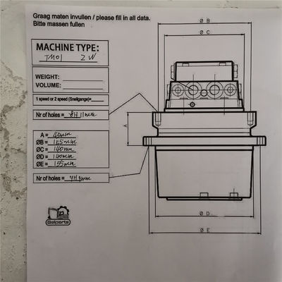 Belparts Excavator Parts TM01 New Holl1and CX18 motor perjalanan hidrolik untuk 1 Ton