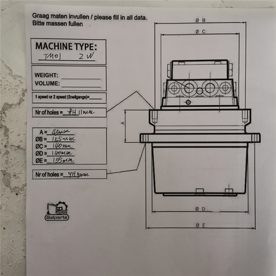 Belparts Excavator Parts TM01 New Holland CX18 motor perjalanan hidrolik untuk 1 Ton
