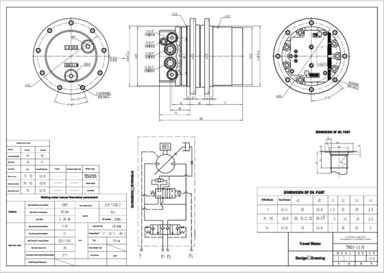 Belparts Excavator Parts TM01 New Holl1and CX18 motor perjalanan hidrolik untuk 1 Ton