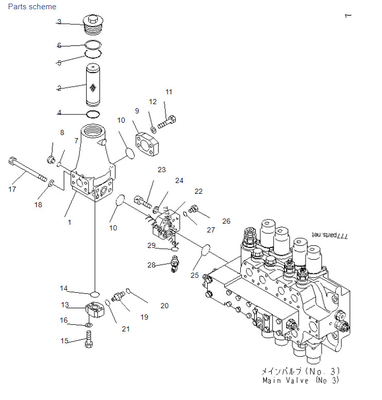 Komatsu PC1250SP-7 21N-62-31201 21N-62-31221 21N-62-31230 OEM penggali katup hidrolik