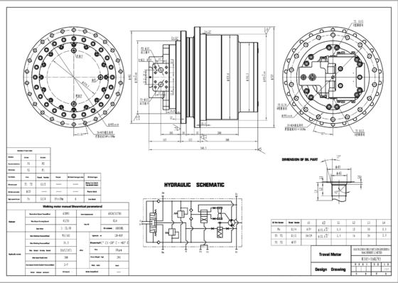 Hyundai R305 R335 R290-7 R300LC-9S Motor Perjalanan Hidraulik 31N8-40011